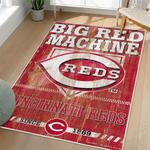 mlb cincinnati reds area rug non slip baseball carpet home decor gift idea for fans living room cr190