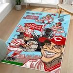 mlb cincinnati reds area rug non slip baseball carpet home decor gift idea for fans living room cr29