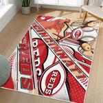 mlb cincinnati reds area rug non slip baseball carpet home decor gift idea for fans living room cr43