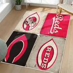 mlb cincinnati reds area rug non slip baseball carpet home decor gift idea for fans living room cr47