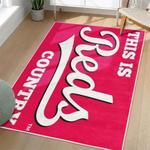 mlb cincinnati reds area rug non slip baseball carpet home decor gift idea for fans living room cr50
