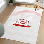 mlb cincinnati reds area rug non slip baseball carpet home decor gift idea for fans living room cr54