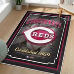 mlb cincinnati reds area rug non slip baseball carpet home decor gift idea for fans living room cr60