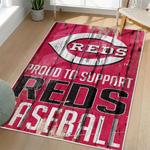 mlb cincinnati reds area rug non slip baseball carpet home decor gift idea for fans living room cr69