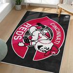 mlb cincinnati reds area rug non slip baseball carpet home decor gift idea for fans living room cr74