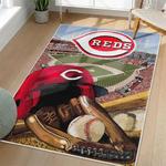 mlb cincinnati reds area rug non slip baseball carpet home decor gift idea for fans living room cr75