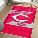 mlb cincinnati reds area rug non slip baseball carpet home decor gift idea for fans living room cr82