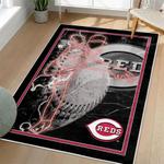 mlb cincinnati reds area rug non slip baseball carpet home decor gift idea for fans living room cr83
