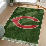 mlb cincinnati reds area rug non slip baseball carpet home decor gift idea for fans living room cr89