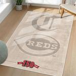 mlb cincinnati reds area rug non slip baseball carpet home decor gift idea for fans living room cr93