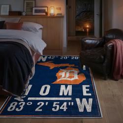 mlb detroit tigers area rug non slip baseball carpet home decor gift idea for fans bedroom dt105