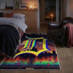 mlb detroit tigers area rug non slip baseball carpet home decor gift idea for fans bedroom dt107