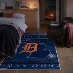 mlb detroit tigers area rug non slip baseball carpet home decor gift idea for fans bedroom dt120