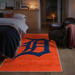 mlb detroit tigers area rug non slip baseball carpet home decor gift idea for fans bedroom dt121