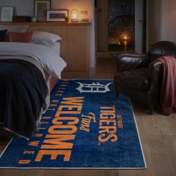 mlb detroit tigers area rug non slip baseball carpet home decor gift idea for fans bedroom dt125