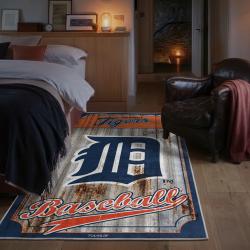 mlb detroit tigers area rug non slip baseball carpet home decor gift idea for fans bedroom dt128