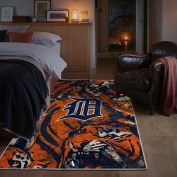 mlb detroit tigers area rug non slip baseball carpet home decor gift idea for fans bedroom dt130