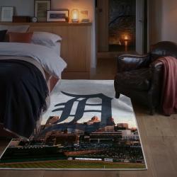mlb detroit tigers area rug non slip baseball carpet home decor gift idea for fans bedroom dt137