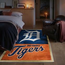mlb detroit tigers area rug non slip baseball carpet home decor gift idea for fans bedroom dt141
