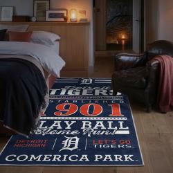 mlb detroit tigers area rug non slip baseball carpet home decor gift idea for fans bedroom dt143