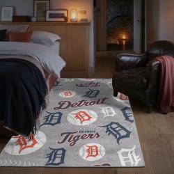 mlb detroit tigers area rug non slip baseball carpet home decor gift idea for fans bedroom dt163