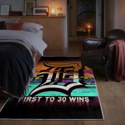 mlb detroit tigers area rug non slip baseball carpet home decor gift idea for fans bedroom dt165