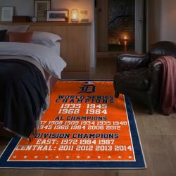 mlb detroit tigers area rug non slip baseball carpet home decor gift idea for fans bedroom dt180