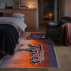 mlb detroit tigers area rug non slip baseball carpet home decor gift idea for fans bedroom dt193