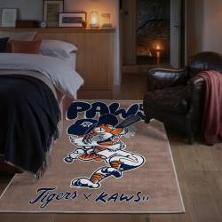 mlb detroit tigers area rug non slip baseball carpet home decor gift idea for fans bedroom dt194