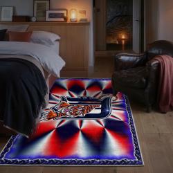 mlb detroit tigers area rug non slip baseball carpet home decor gift idea for fans bedroom dt200