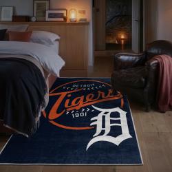 mlb detroit tigers area rug non slip baseball carpet home decor gift idea for fans bedroom dt203