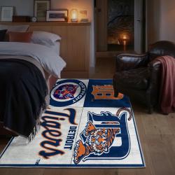 mlb detroit tigers area rug non slip baseball carpet home decor gift idea for fans bedroom dt207