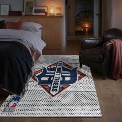 mlb detroit tigers area rug non slip baseball carpet home decor gift idea for fans bedroom dt210