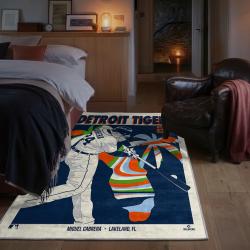 mlb detroit tigers area rug non slip baseball carpet home decor gift idea for fans bedroom dt221
