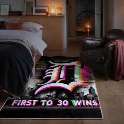 mlb detroit tigers area rug non slip baseball carpet home decor gift idea for fans bedroom dt223