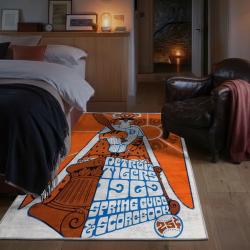mlb detroit tigers area rug non slip baseball carpet home decor gift idea for fans bedroom dt229