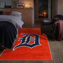 mlb detroit tigers area rug non slip baseball carpet home decor gift idea for fans bedroom dt232