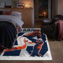 mlb detroit tigers area rug non slip baseball carpet home decor gift idea for fans bedroom dt233