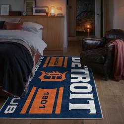 mlb detroit tigers area rug non slip baseball carpet home decor gift idea for fans bedroom dt243
