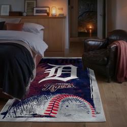 mlb detroit tigers area rug non slip baseball carpet home decor gift idea for fans bedroom dt245