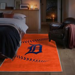 mlb detroit tigers area rug non slip baseball carpet home decor gift idea for fans bedroom dt249