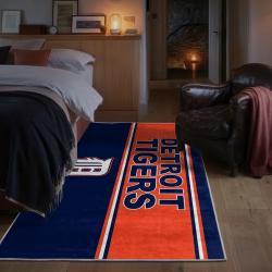 mlb detroit tigers area rug non slip baseball carpet home decor gift idea for fans bedroom dt253