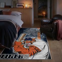 mlb detroit tigers area rug non slip baseball carpet home decor gift idea for fans bedroom dt261