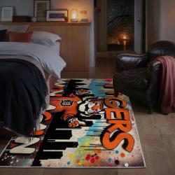 mlb detroit tigers area rug non slip baseball carpet home decor gift idea for fans bedroom dt265