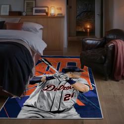 mlb detroit tigers area rug non slip baseball carpet home decor gift idea for fans bedroom dt268