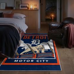 mlb detroit tigers area rug non slip baseball carpet home decor gift idea for fans bedroom dt272