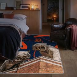 mlb detroit tigers area rug non slip baseball carpet home decor gift idea for fans bedroom dt277