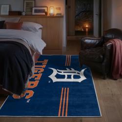 mlb detroit tigers area rug non slip baseball carpet home decor gift idea for fans bedroom dt70