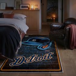 mlb detroit tigers area rug non slip baseball carpet home decor gift idea for fans bedroom dt72
