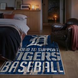 mlb detroit tigers area rug non slip baseball carpet home decor gift idea for fans bedroom dt73